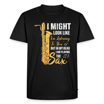 Saxophoniste cadeau de saxophone - T-shirt Premium bio Homme - noir - Devant - Nico (187cm)