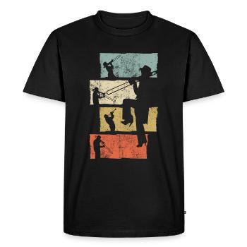 Posaune Musikinstrument - Männer Premium Bio T-Shirt - Schwarz - Vorne - Nico (187cm)