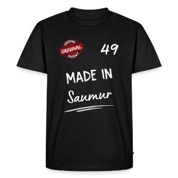 Saumur - T-shirt Premium bio Homme - noir - Devant - Nico (187cm)