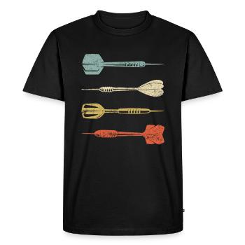 Dart Retro Vintage Dart Arrows Gift - Men's Premium Organic T-Shirt - black - Front - Nico (187cm)