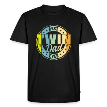 Dad father of twins twin dad - Men's Premium Organic T-Shirt - black - Front - Nico (187cm)