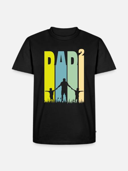 Far til to børn Far - Herre Premium økologisk T-shirt - sort