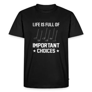 Golfer Golfer Gift - Men's Premium Organic T-Shirt - black - Front - Nico (187cm)