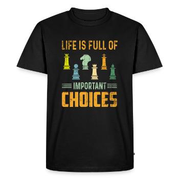 Échecs joueurs d’échecs - T-shirt Premium bio Homme - noir - Devant - Nico (187cm)