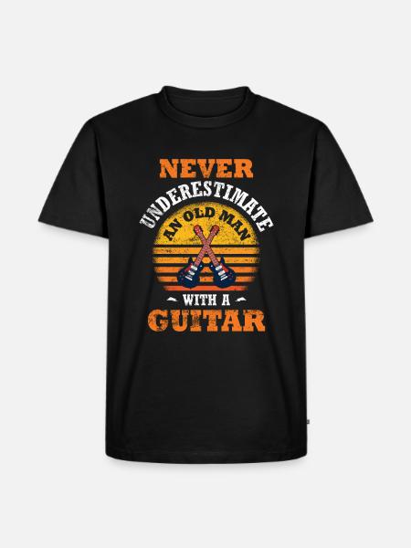 Guitariste Papa - T-shirt Premium bio Homme - noir