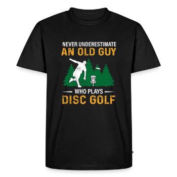 Disc Golf cadeau papa - T-shirt Premium bio Homme - noir - Devant - Nico (187cm)