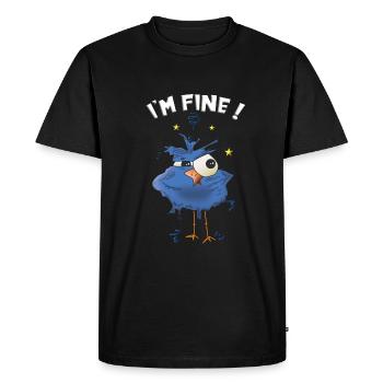 Unlucky Bird - I'm fine - Men's Premium Organic T-Shirt - black - Front - Nico (187cm)