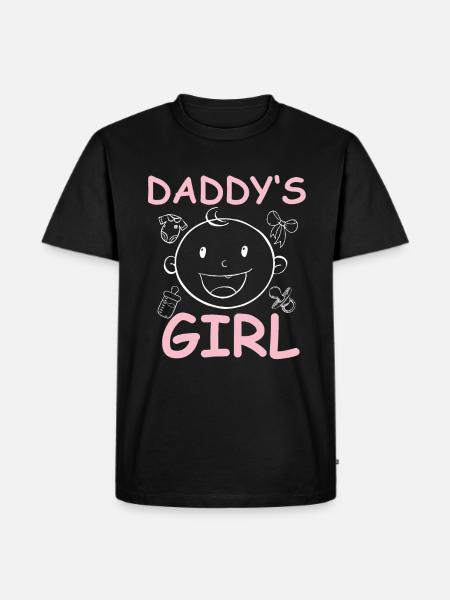 Papa Girl Girl Girl Girl Daughter Fathers Day - T-shirt Premium bio Homme - noir