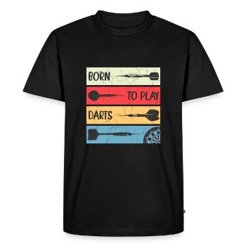 Darts Player Fan Article - born to play darts - Men's Premium Organic T-Shirt - black - Front - Nico (187cm)