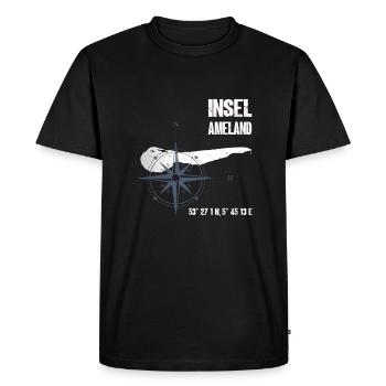 Ameland Nordsee Insel Koordinaten Karte Urlaub - Männer Premium Bio T-Shirt - Schwarz - Vorne - Nico (187cm)