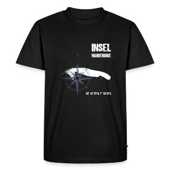 Wangerooge Île de la mer du Nord Coordonnées Carte Vacances - T-shirt Premium bio Homme - noir - Devant - Nico (187cm)