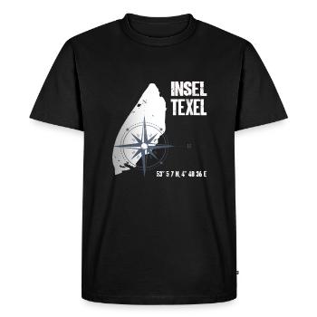 Carte des coordonnées de l'île de la mer du Nord de Texel vacances - T-shirt Premium bio Homme - noir - Devant - Nico (187cm)