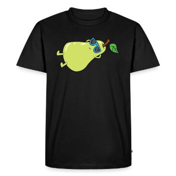 Pear - sunbathes with sunglasses - Men's Premium Organic T-Shirt - black - Front - Nico (187cm)