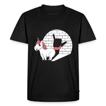 Licorne Rock n’Roll - T-shirt Premium bio Homme - noir - Devant - Nico (187cm)