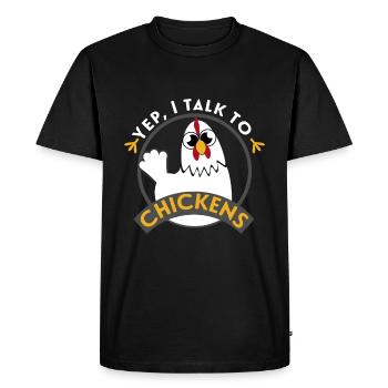 Parlez à mes poules - T-shirt Premium bio Homme - noir - Devant - Nico (187cm)
