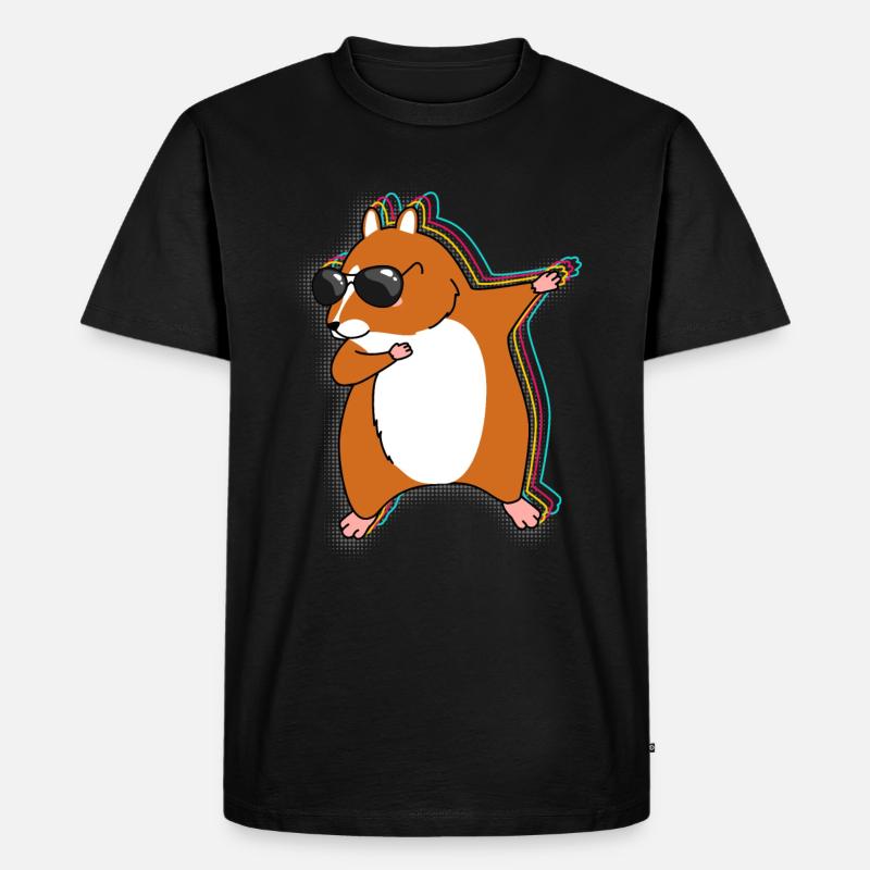 Hamster Dab - Männer Premium Bio T-Shirt - Schwarz