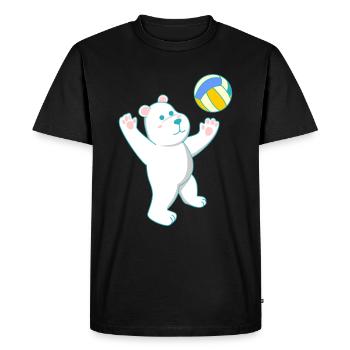 Volleyball Polar Bear - Men's Premium Organic T-Shirt - black - Front - Nico (187cm)