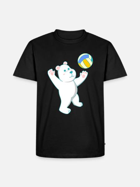 Volleyball Polar Bear - Men's Premium Organic T-Shirt - black