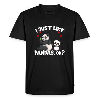 Pandas I just like pandas Ok - Men's Premium Organic T-Shirt - black - Front - Nico (187cm)