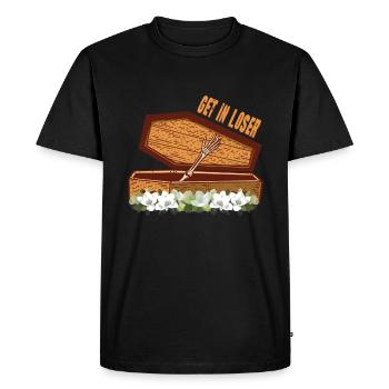 Get In Loose Coffin Halloween - Men's Premium Organic T-Shirt - black - Front - Nico (187cm)