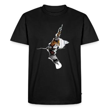 Tiger Roar Big Cat - Men's Premium Organic T-Shirt - black - Front - Nico (187cm)