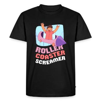 Rollercoaster Screamer Roller Coaster - Men's Premium Organic T-Shirt - black - Front - Nico (187cm)
