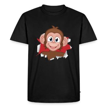 Monkey Children Monkey Child Chimpanzee - Men's Premium Organic T-Shirt - black - Front - Nico (187cm)