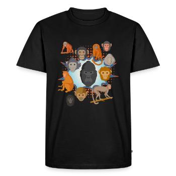 Monkey Children Monkey Species Chimpanzee - Men's Premium Organic T-Shirt - black - Front - Nico (187cm)