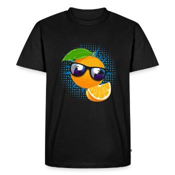 Orange Lunettes de soleil Jus Fruit - T-shirt Premium bio Homme - noir - Devant - Nico (187cm)