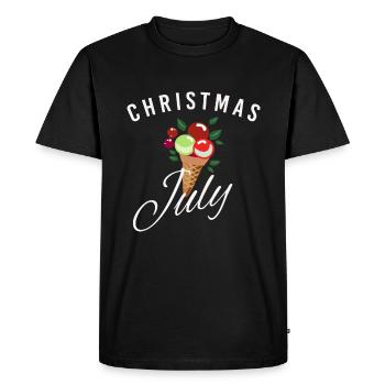 Christmas In July Christmas in July Ice cream - Men's Premium Organic T-Shirt - black - Front - Nico (187cm)