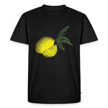 Lemon Fruit Retro Lemonade - Men's Premium Organic T-Shirt - black - Front - Nico (187cm)