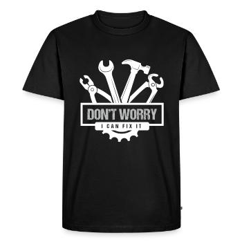 Ne vous inquiétez pas, je peux le réparer Artisan - T-shirt Premium bio Homme - noir - Devant - Nico (187cm)
