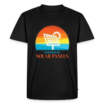 Powered by Solar Panels Photovoltaics - Men's Premium Organic T-Shirt - black - Front - Nico (187cm)