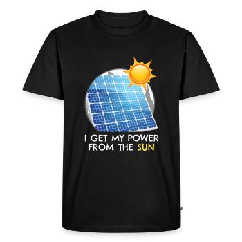 L’énergie solaire photovoltaïque - T-shirt Premium bio Homme - noir - Devant - Nico (187cm)