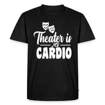 THEATER IS MY CARDIO motif pour les acteurs de théâtre - T-shirt Premium bio Homme - noir - Devant - Nico (187cm)