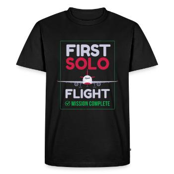 First Solo Flight Aircraft First Flight - Men's Premium Organic T-Shirt - black - Front - Nico (187cm)