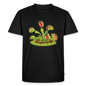 Piège à mouches de Vénus Carnivore - T-shirt Premium bio Homme - noir - Devant - Nico (187cm)