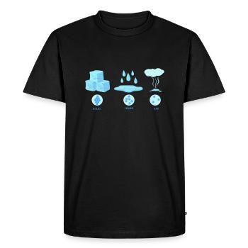 Eau à l’état physique - T-shirt Premium bio Homme - noir - Devant - Nico (187cm)