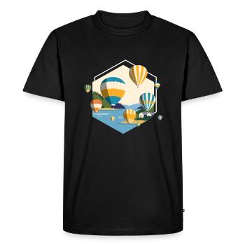 Vol en montgolfière - T-shirt Premium bio Homme - noir - Devant - Nico (187cm)