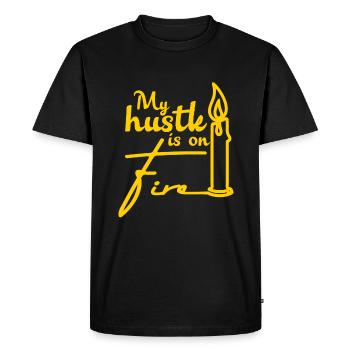 My Hustle Is On Fire Bougies de fabricant de bougies - T-shirt Premium bio Homme - noir - Devant - Nico (187cm)