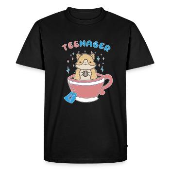 TeeNager Tea Hamster Adolescent Rongeur - T-shirt Premium bio Homme - noir - Devant - Nico (187cm)
