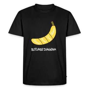 Butcher Diagram Banana Fruit Fruit - Men's Premium Organic T-Shirt - black - Front - Nico (187cm)