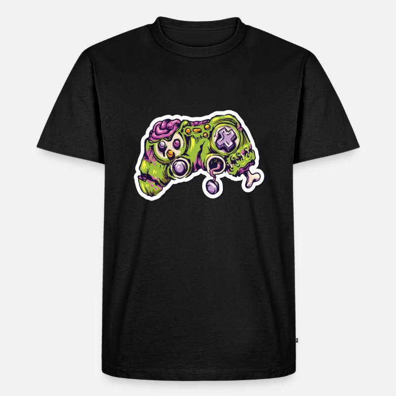 Zombie Joystick Controller Gamer - Männer Premium Bio T-Shirt - Schwarz