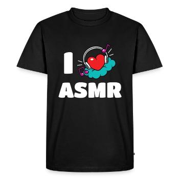 J’adore les écouteurs ASMR Heart - T-shirt Premium bio Homme - noir - Devant - Nico (187cm)