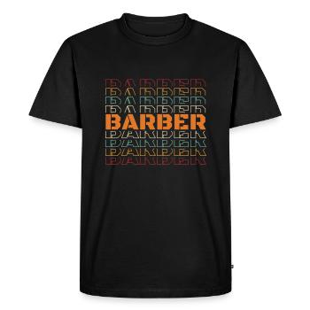 Barber Retro Barber Barber Beard - Men's Premium Organic T-Shirt - black - Front - Nico (187cm)
