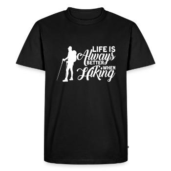 Always Better When Hiking Hiking - Men's Premium Organic T-Shirt - black - Front - Nico (187cm)