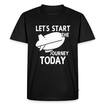 Commençons le voyage aujourd’hui Zeppelin - T-shirt Premium bio Homme - noir - Devant - Nico (187cm)