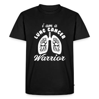 Lung Cancer Warrior Lungenkrebs Krebs - Men's Premium Organic T-Shirt - black - Front - Nico (187cm)