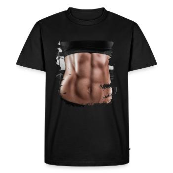 Faux Muscle Femme Fitness Corps des Femmes - T-shirt Premium bio Homme - noir - Devant - Nico (187cm)