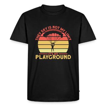 Sky Is Not My Limit Parachute - Men's Premium Organic T-Shirt - black - Front - Nico (187cm)